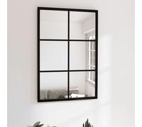 Kaloriko Miroir Mural Noir en métal 60 x 40 cm, Glace d intérieur rectangulaire 3 mm avec Quatre Crochets, trumeau décoratif pour Bain Chambre Salon Couloir entrée Dressing Maison Appartement