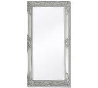 Kaloriko Miroir Mural Style Baroque argenté 100 x 50 cm Cadre en Bois biseauté pour Chambre Dressing Salon entrée Maison, décoration Murale intérieure Aspect Antique élégant