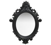 Kaloriko Miroir Mural Style château Noir 56 x 76 cm en polyuréthane et Verre, Forme Ovale avec Crochet de Montage pour Dressing Chambre entrée Salon intérieur Maison Appartement
