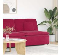 Kaloriko Module Central de canapé modulable en Velours Rouge Bordeaux, 100 cm, Structure métal, Coussins Assortis, Assise 100 x 100 cm, connecteur sectionnel pour Salon Personnalisable