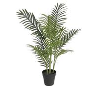 Kaloriko Palmier Artificiel Vert 80 cm en PP, 11 Branches et 283 Feuilles, Pot Stable avec Ciment, décoration intérieure extérieure pour Maison, Balcon, Bureau, Salon, Couloir et entrée