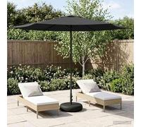 Kaloriko Parasol de jardin - 300 x 300 cm - En polyester - Anthracite - Protection UV - Angle droit - Avec cadre en acier revêtu par pulvérisation et valve d'air - Pour balcon, terrasse, jardin