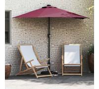 Kaloriko Parasol de jardin Bordeaux en polyester et acier 294 x 150 x 223 cm avec LED solaires, mécanisme à manivelle manuelle, inclinable et résistant aux intempéries, pour balcon, terrasse