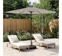 Kaloriko Parasol de jardin rectangulaire 300 x 300 cm en polyester avec protection UV, cadre en acier revêtu par pulvérisation, toit perméable à l'air, baleines repliables et mécanisme push-up, pour
