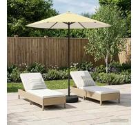 Kaloriko Parasol de jardin rectangulaire en polyester avec cadre en acier revêtu par pulvérisation - 230 x 230 cm - Protection UV - Design nervuré pliable - Verrouillage push up