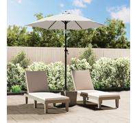 Kaloriko Parasol en aluminium blanc sable - 200 x 224 cm - Inclinable avec manivelle - Résistant aux intempéries - Pour jardin, balcon, terrasse, extérieur - Protection UV - Support stable - Facile à