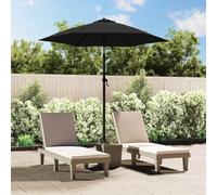 Kaloriko Parasol inclinable en aluminium noir - 200 x 224 cm - Avec manivelle - Résistant aux intempéries - Pour jardin, balcon, terrasse, extérieur - Avec protection UV et support stable - Idéal