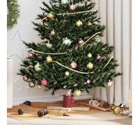 Kaloriko Pied de Sapin de Noël Rouge en pin Massif 50 x 50 x 16 cm, Support Base Socle Maintien stabilisateur pour Arbre Naturel ou Artificiel, Usage intérieur extérieur, décor fête Hiver Salon