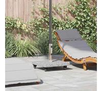 Kaloriko Pied Socle Base Support Dalle Parasol en Granit Gris carré 30 kg, Lourd avec Roulette, pour Jardin terrasse Balcon Plage extérieur, stabilisateur Contre Le Vent, Ombre Durable