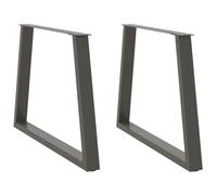 Kaloriko Pieds de Table à Manger en Forme de V, 2 pièces, Anthracite, 90 x 72 à 73,3 cm, Acier thermolaqué, Pied Table, Support réglable, Base pour Bureau et Salle à Manger, Patin Stable