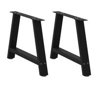Kaloriko Pieds de Table Basse en Forme de A, 2 pièces Noir 60 x (42 43) cm Acier thermolaqué, Pied Table, Patte Support, Base, treteau, pietement, reglable
