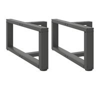 Kaloriko Pieds de Table Basse en T Anthracite, Acier thermolaqué 70 x 25 x (30-31) cm, 2 pièces, Pied Table Patte Support Base treteau pietement Meuble Salon réglable