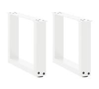 Kaloriko Pieds de Table Basse en U Blancs, Lot de 2, Acier thermolaqué, 40 x 30 à 31 cm, réglables, pour Plateau Bois, Salon, Bureau, Montage avec vis
