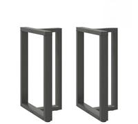 Kaloriko Pieds de Table de Bar en T, 2 pièces, Anthracite, Acier thermolaqué, 60 x 35 x 90-91 cm, Patins réglables, Fixation par vis, pour Plateau de Table, Cuisine Moderne