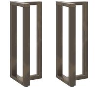 Kaloriko Pieds de Table de Bar en T, Lot de 2, Noir, Acier thermolaqué 50 x 35 x 100 à 101 cm, Pied Table, Base réglable, Support métal, Fixation par vis pour Cuisine Salle à Manger