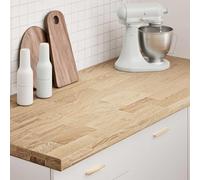 Kaloriko Plan de travail de cuisine en chêne massif - 140 x 63,5 x 4 cm - Rectangulaire - Robuste - Facile d'entretien - Polyvalent - Pour cuisine, bureau, salle à manger, bureau à domicile, bricolage