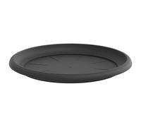 Kaloriko Plateau à Fleurs Rond en Plastique Noir, diamètre 27 cm, 24 pièces, Bord roulé Solide, léger et Durable, idéal pour Balcon, terrasse, Jardin et décoration intérieure extérieure