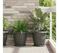 Kaloriko Plateau à Fleurs Rond Noir en Plastique 6 pièces Ø 14 x 2 cm léger Durable, Bord roulé Pratique pour Jardin intérieur extérieur Balcon terrasse