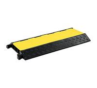 Kaloriko Pont de câble 3 canaux en caoutchouc 93 cm de long modulaire jaune noir avec symboles d'avertissement pour chantier, parking, lieux d'exploitation, sécurité et régulation de la circulation