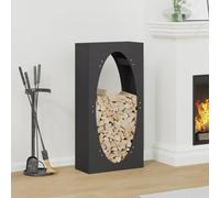 Kaloriko Portant de Bois Chauffage Noir, Sac Panier Porte Corbeille Chariot Rangement pour bûches, Acier laminé à Froid, 50 x 23 x 100 cm, 60 kg, intérieur extérieur cheminée poêle Salon Hiver