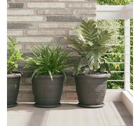 Kaloriko Pot à Fleurs Rond Noir en Plastique 34 x 28 cm 24 pièces avec Drainage pour Balcon Jardin terrasse intérieur extérieur décoration Naturelle Moderne
