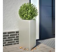 Kaloriko Pot de fleurs triangulaire en acier inoxydable 50 x 43 x 75 cm résistant aux intempéries et au gel avec beaucoup d'espace comme pot de fleurs pour jardin, balcon, terrasse et intérieur comme