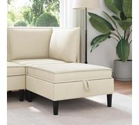 Kaloriko Pouf avec Rangement crème en Velours 70x70x40 cm, canapé modulable avec Coffre intégré, Coussin Confortable en Mousse Haute densité, Banquette Moderne pour Salon séjour Bureau