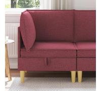 Kaloriko Pouf canapé avec Rangement Tissu et Mousse Design Moderne Cadre Bois Dimensions carrées siège modulable pour Salon séjour Chambre Bureau Style scandinave Fonctionnel canapé Convertible