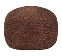 Kaloriko Pouf marron fait à la main en jute - 40 x 45 cm - Pouf rembourré comme repose-pieds - Pouf cube pour salon et chambre à coucher - Pouf moderne avec rembourrage en polystyrène expansé doux