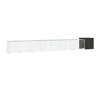 Kaloriko Poulailler Anthracite en Acier galvanisé 800 x 91 x 100 cm avec 6 Cages d Extension, enclos extérieur ventilé pour Poules, Lapin Nain, Furet, Cochon Inde, sécurité Jardin et Repos