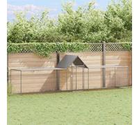 Kaloriko Poulailler en acier galvanisé 5 x 1 x 1,5 m avec toit imperméable et porte verrouillable, convient pour petits animaux, lapins, cochons d'Inde, rongeurs, clapier de jardin extérieur avec