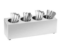 Kaloriko Range-couverts en acier inoxydable avec 4 compartiments, 50,5 x 15 x 18 cm, inserts amovibles, organisateur de cuisine pour couteau, fourchette, cuillère, peu encombrant et bien rangé pour