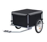 Kaloriko Remorque de vélo Pliable Noire et Grise pour Transport de Bagages et Animaux 65 kg, attelage Universel, Robuste, résistance à l'eau, idéale pour Voyage, randonnée, Ville, Camping