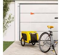 Kaloriko Remorque de vélo pour Animaux de Compagnie Jaune et Noir, Poussette Landau Chariot Buggy de Transport, Filet Respirant, Cabine Pliable, Roue Stable, sécurité extérieure