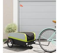 Kaloriko Remorque de vélo Robuste 45 kg Noir Vert avec attelage, Roue de 39 cm, capacité Cargo 80x55x40 cm, Convient pour Transport de Bagages, Camping, Promenade, Ville, Camping, Pliable