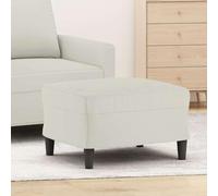 Kaloriko Repose-pieds en velours crème, 60 x 50 x 41 cm, cadre stable, doux et confortable, pouf polyvalent pour salon, chambre à coucher et couloir, design moderne avec rembourrage en mousse