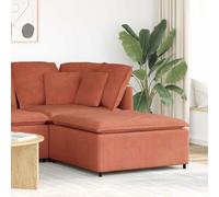 Kaloriko Repose-Pieds modulaire pour canapé Rouge orangé 100 x 100 x 48 cm en Velours côtelé, Structure métal, Coussin Mousse, élément Module pour Sofa modulable, Assise, Pouf d’Angle