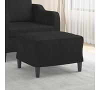 Kaloriko Repose-pieds, noir, 60 x 50 x 41 cm, tissu rembourré, siège ottoman, siège en mousse stable, compact, pour salon, chambre à coucher, couloir, tabouret confortable avec structure en bois