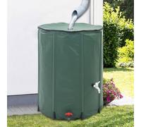 Kaloriko Réservoir d'eau de pluie 750 l - Réservoir d'eau pliable en PVC - Vert - Avec robinet d'écoulement et tuyau d'arrosage - Idéal pour le jardin, le système d'irrigation, l'arrosage, la pelouse