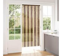Kaloriko Rideau Anti Insectes en Chenille Marron et Beige 90 x 200 cm en polypropylène pour Porte fenêtre intérieur extérieur, moustiquaire aérée avec Crochets, Protection Facile à Poser