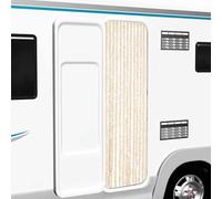 Kaloriko Rideau Anti Mouches Beige et Blanc 56 x 200 cm en Chenille de polypropylène, moustiquaire Porte légère et silencieuse, Amovible avec Crochets pour Chambre, Cuisine, intérieur extérieur