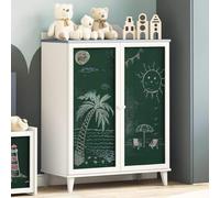 Kaloriko ROROS Armoire moderne à deux portes, tableau noir, 80 x 40 x 110 cm, en matériau dérivé du bois, idéale comme armoire de rangement pour le salon, la chambre d'enfant