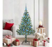 Kaloriko Sapin de Noël Artificiel floconné de Neige, Lumineux LED 150, 75 x 75 x 150 cm, Vert et Blanc, Pet métal Plastique, intérieur extérieur abrité, Ambiance fête Hiver Salon