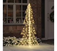 Kaloriko Sapin de Noël avec 240 LED, blanc chaud, 180 cm, PET, source d'alimentation USB, structure en métal durable pour salon, jardin, terrasse, décoration de sapin de Noël festive avec boule et