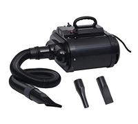 Kaloriko Sèche-Poils pulseur pour Animaux de Compagnie Noir, Double Moteur 2400 W, 2 Vitesses 20 à 75 m s, Tuyau Extensible 2,5 m, toilettage Chien Chat, séchage Rapide à Faible Bruit