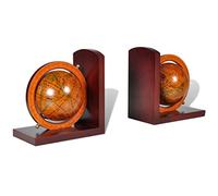 Kaloriko Serre-Livre Globe en MDF 2 pcs, cale Livre décoratif pour Bureau et étagère, Bloque Livres 16,5 x 17,5 x 9,5 cm, Maintien de dossiers, Magazines et vinyles à la Maison