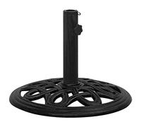 Kaloriko Socle de Parasol Noir en Fonte 44 x 32 cm, Pied Socle Base Support pour Parasol Droit ou déporté, Adaptateur 35 38 48 mm, Jardin terrasse Balcon extérieur Stable Face au Vent