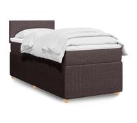 Kaloriko Sommier à Lattes de Lit avec Matelas, Marron Foncé, 90x200 cm, Tissu Polyester Durable, Soutien Optimal, Ensemble Complet pour Chambre