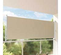Kaloriko Store latéral 100 % polyester, fer et acier, extensible, 300 cm de large, 110 à 150 cm de haut, brise-vue, pare-vent, résistant aux intempéries, pour balcon, terrasse, jardin, piscine