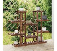 Kaloriko Support à Fleurs en Bois Massif de Sapin carbonisé 110 x 25 x 110,5 cm, étagère décorative pour intérieur Balcon terrasse, Support tuteur Plante grimpante Rosier Vigne Tomate Lierre